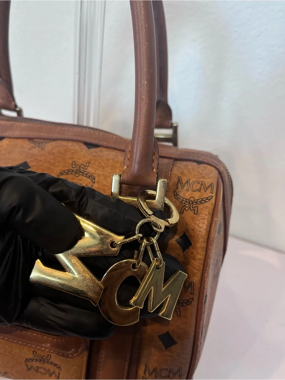 MCM CHARM BOSTON BAG.